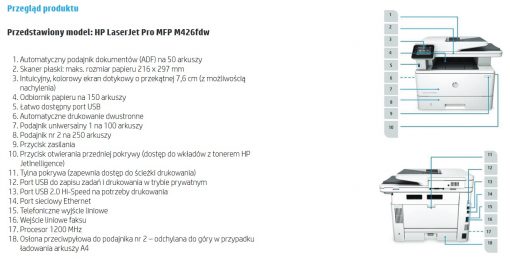 HP LaserJet Pro M426fdn / m monochromatyczne urządzenie wielofunkcyjne 11