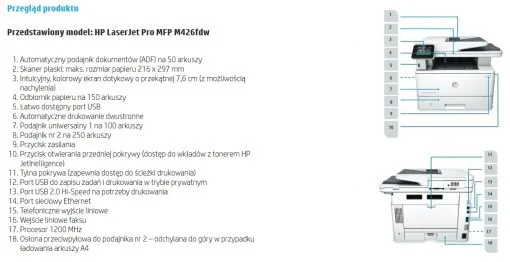 HP LaserJet Pro M426fdn / m monochromatyczne urządzenie wielofunkcyjne - obrazek 11