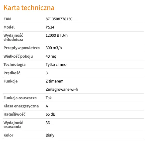 Qlima P534 klimatyzator mobilny klimatyzacja mobilna przenośna - obrazek 11