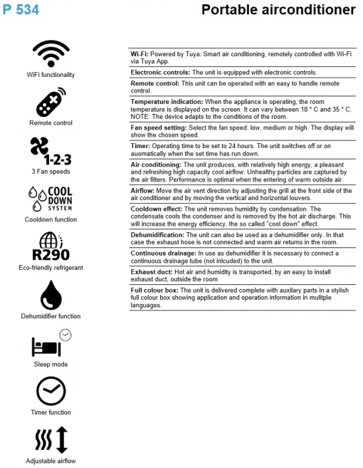 Qlima P534 klimatyzator mobilny klimatyzacja mobilna przenośna - obrazek 13