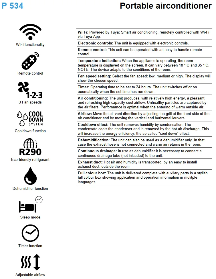 Qlima P534 klimatyzator mobilny klimatyzacja mobilna przenośna - obrazek 13